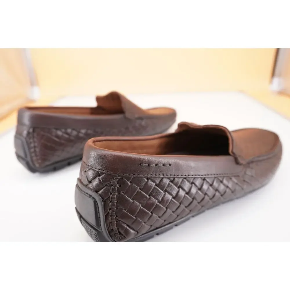To Boot New York Bahama Dark Brown Leather Woven Men's loafers Size 9 Driver